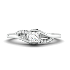 Designer Platinum Solitaire Ring with Diamond Accents JL PT 969   Jewelove.US