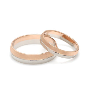 Designer Unisex Platinum & Rose Gold Couple Rings JL PT 1150  Both Jewelove.US