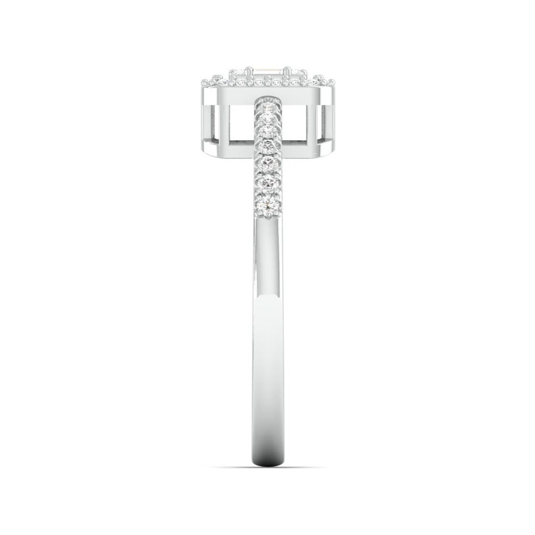 Emerald Cut Solitaire-look Platinum Engagement Ring for Women JL PT 1011   Jewelove