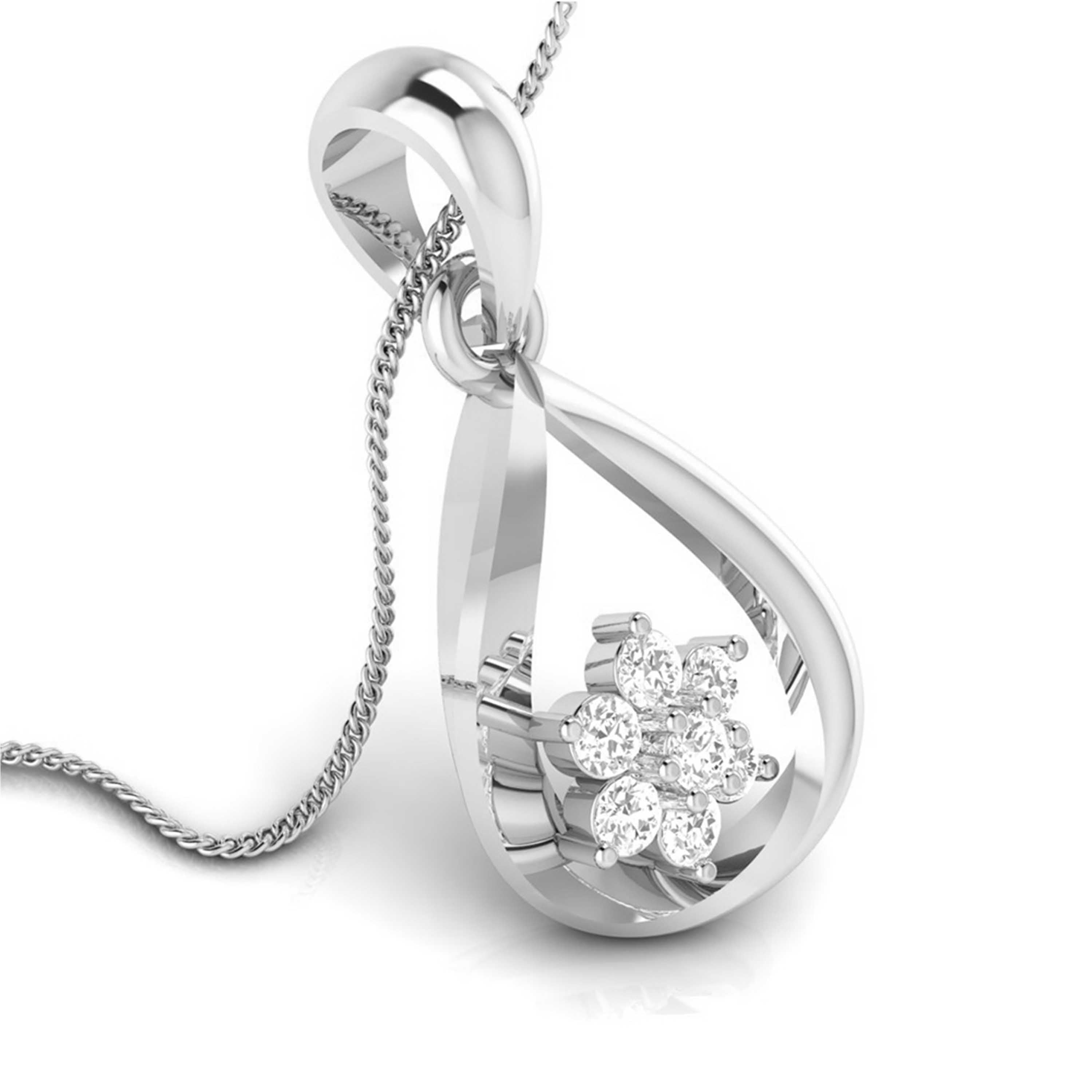 Platinum Diamond Pendant Set JL PT P BT 74-G