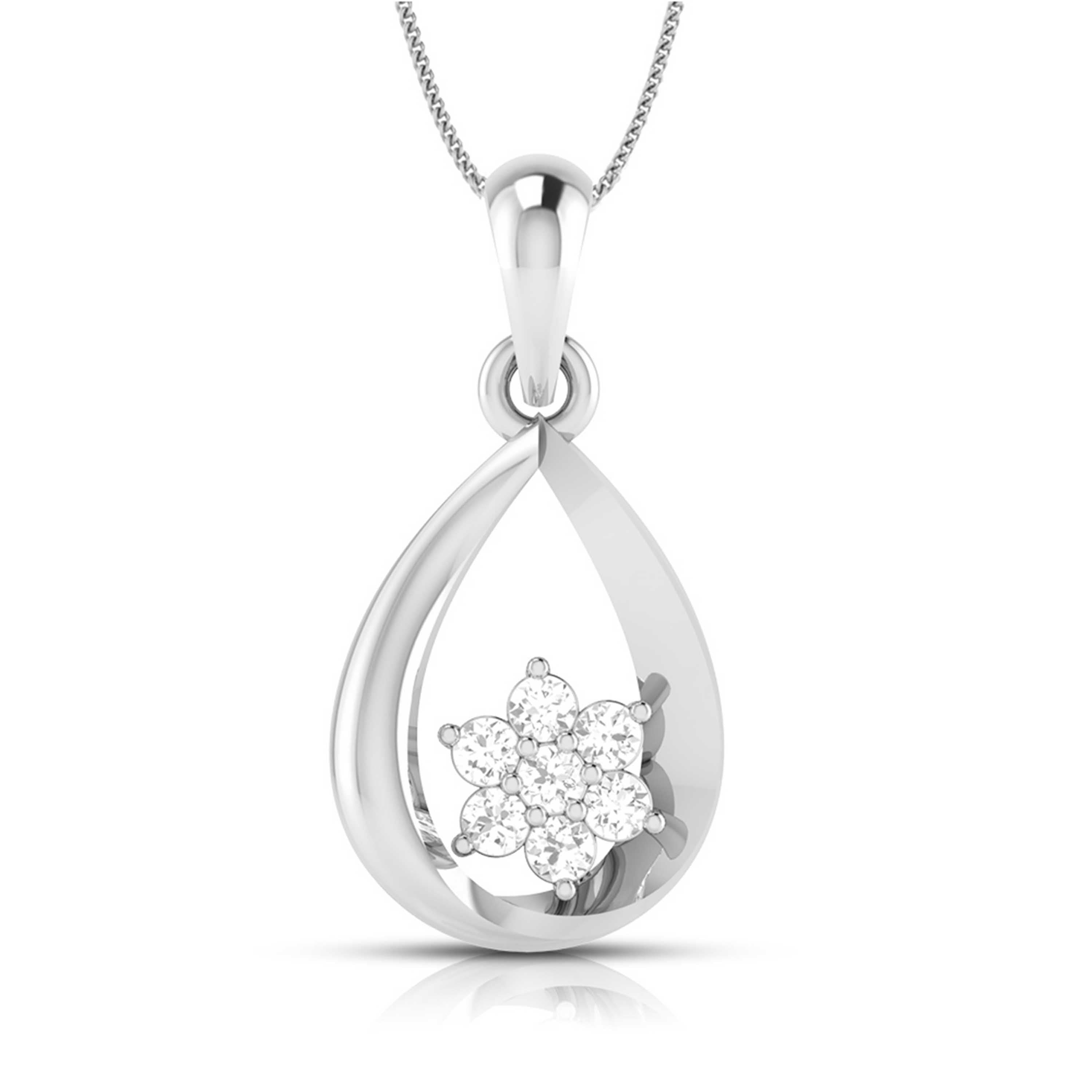 Platinum Diamond Pendant Set JL PT P BT 74-G