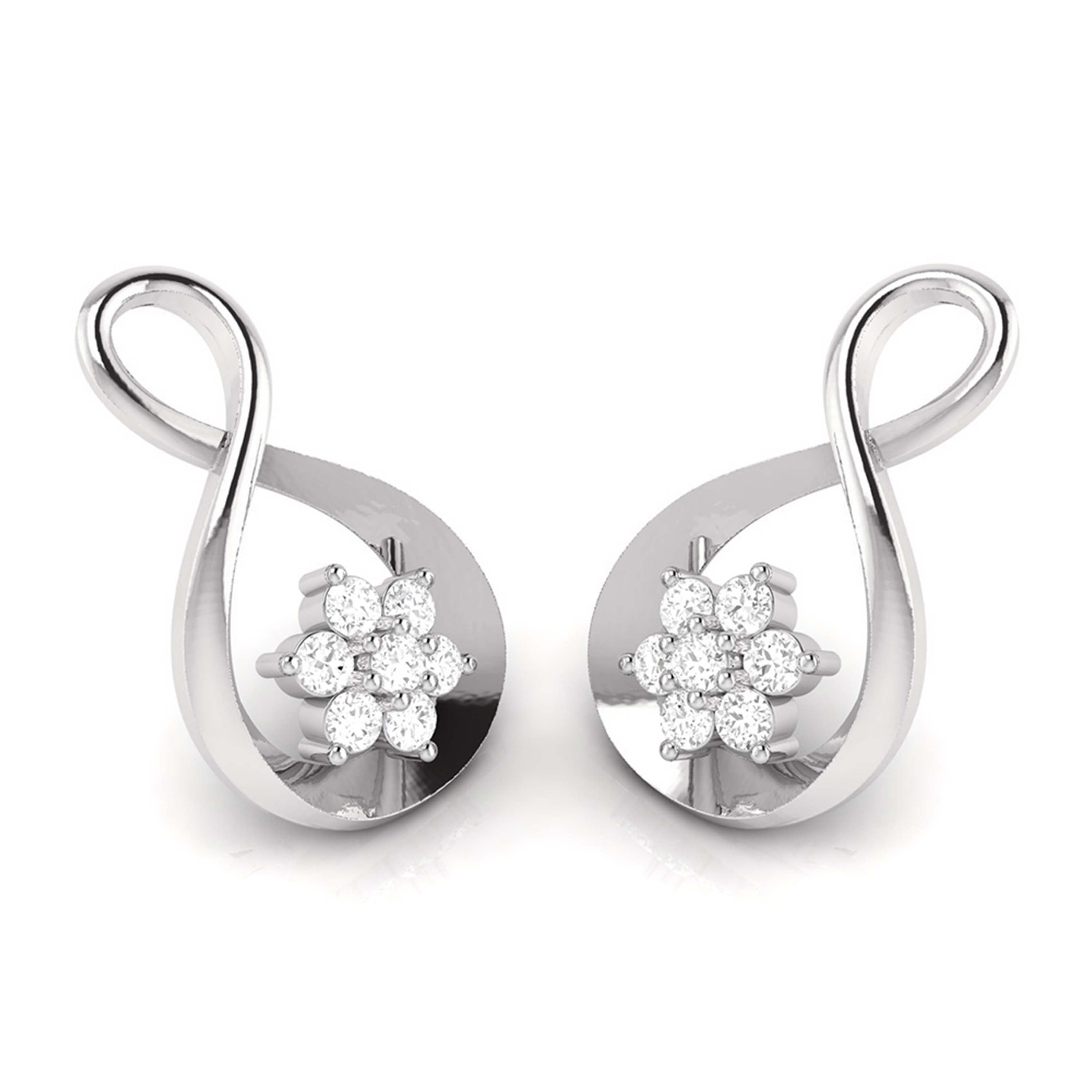 Platinum Diamond Pendant & Earrings for Women JL PT P BT 75-G