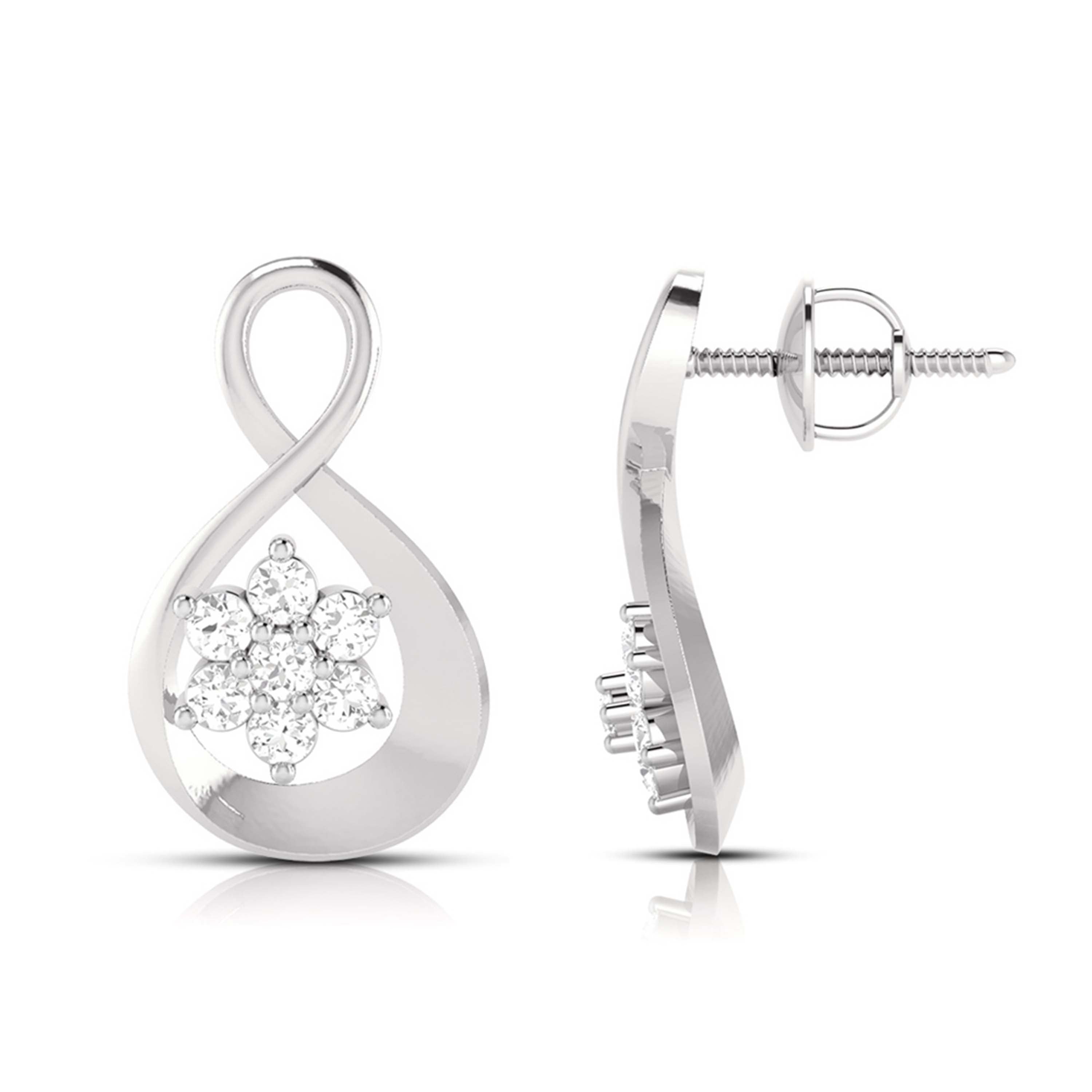 Platinum Diamond Pendant & Earrings for Women JL PT P BT 75-G