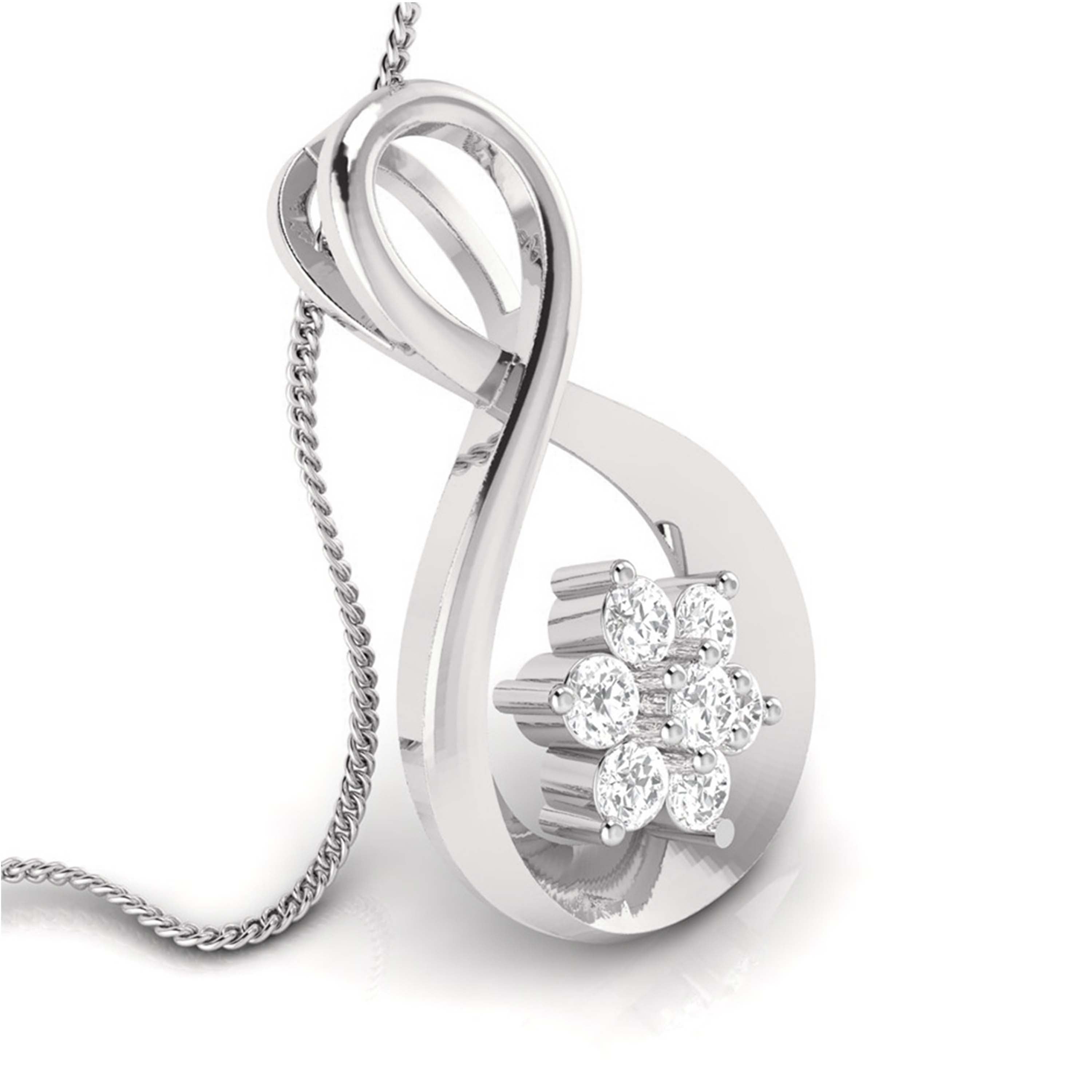 Platinum Diamond Pendant & Earrings for Women JL PT P BT 75-G