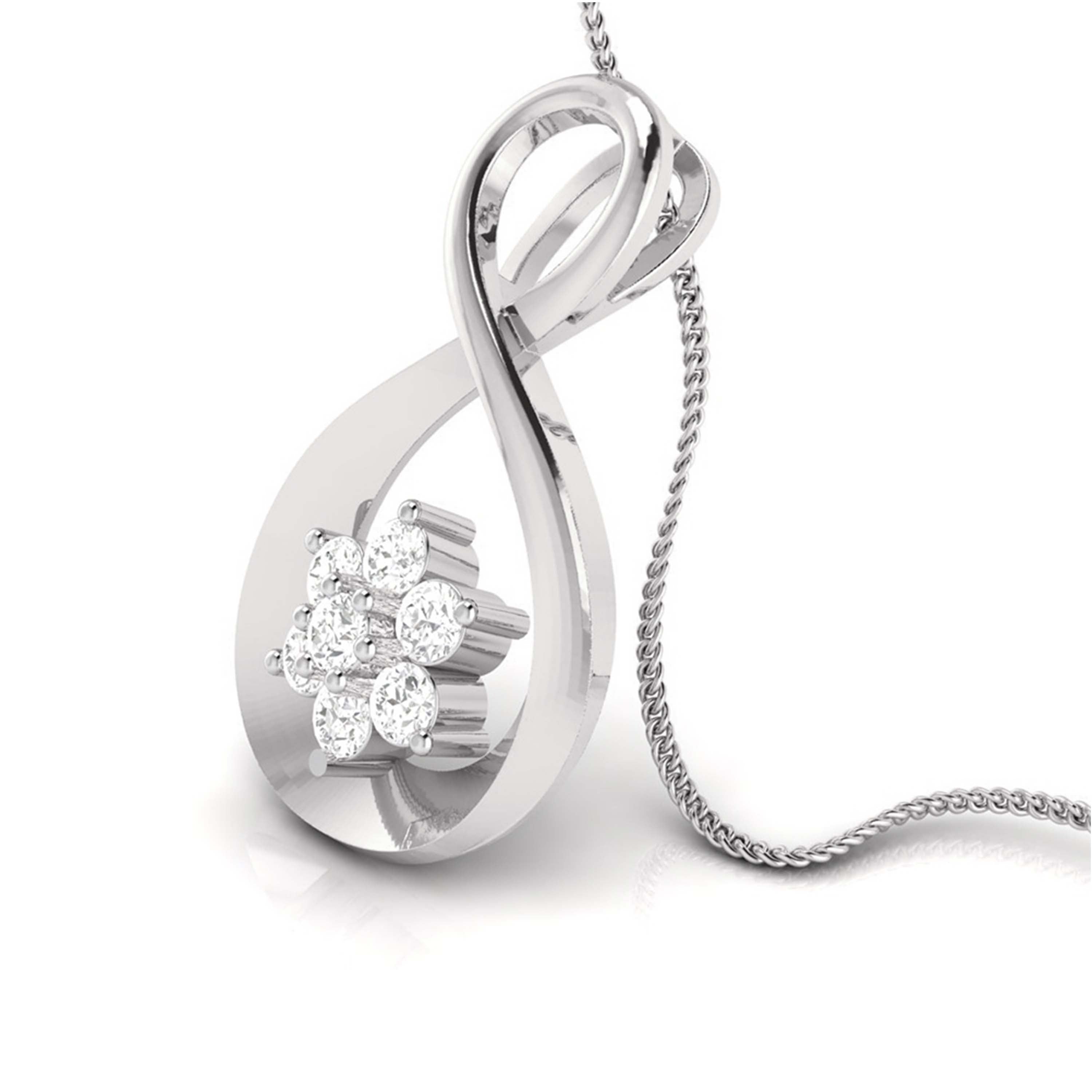 Platinum Diamond Pendant & Earrings for Women JL PT P BT 75-G