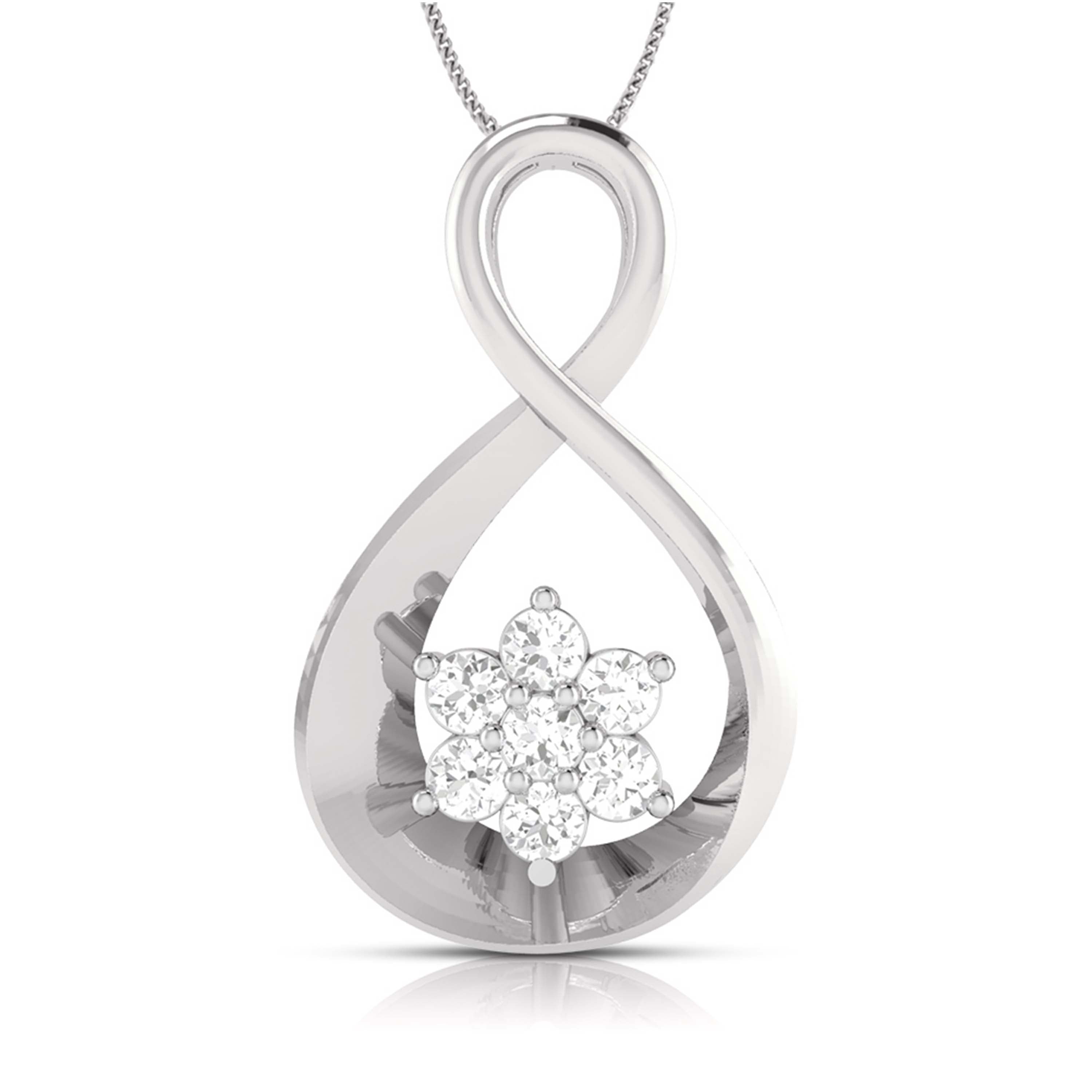 Platinum Diamond Pendant & Earrings for Women JL PT P BT 75-G