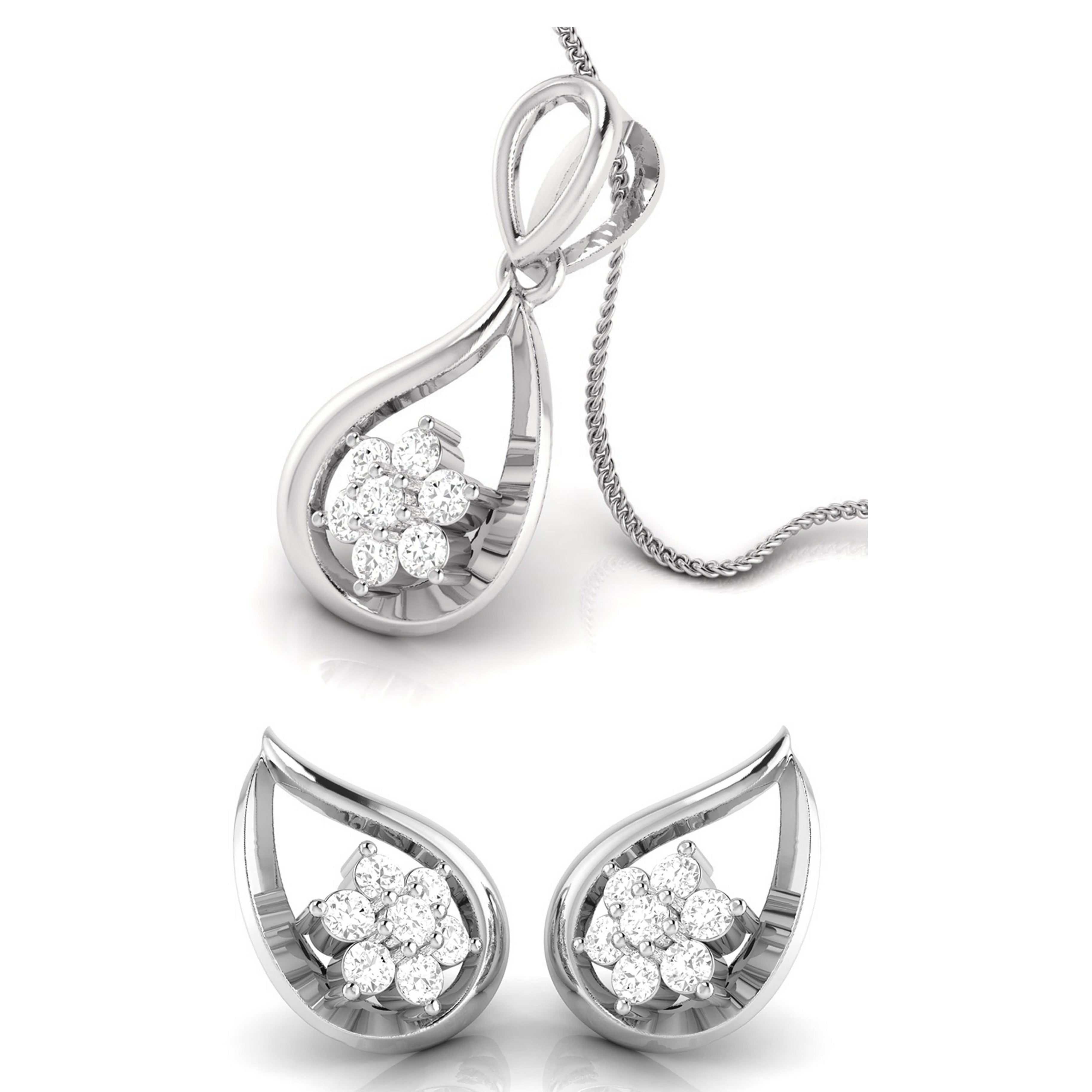 Platinum Diamond Pendant Set JL PT P BT 75-H