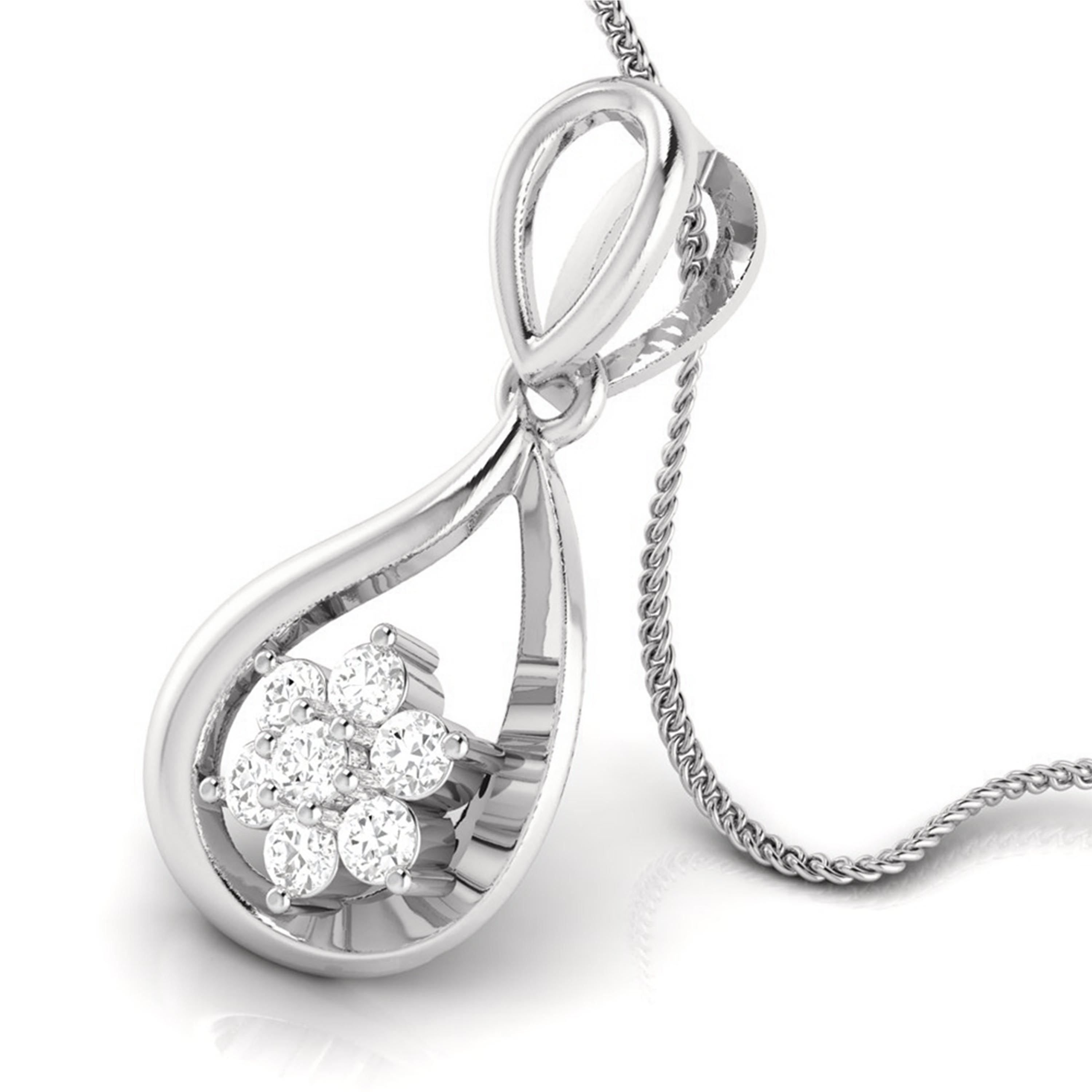 Platinum Diamond Pendant Set JL PT P BT 75-H