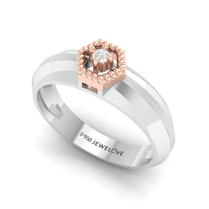 Platinum & Rose Gold Couple Rings with Diamonds JL PT 998-RG   Jewelove