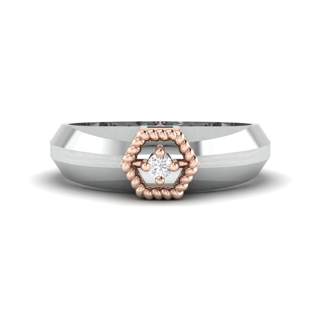 Platinum & Rose Gold Couple Rings with Diamonds JL PT 998-RG   Jewelove