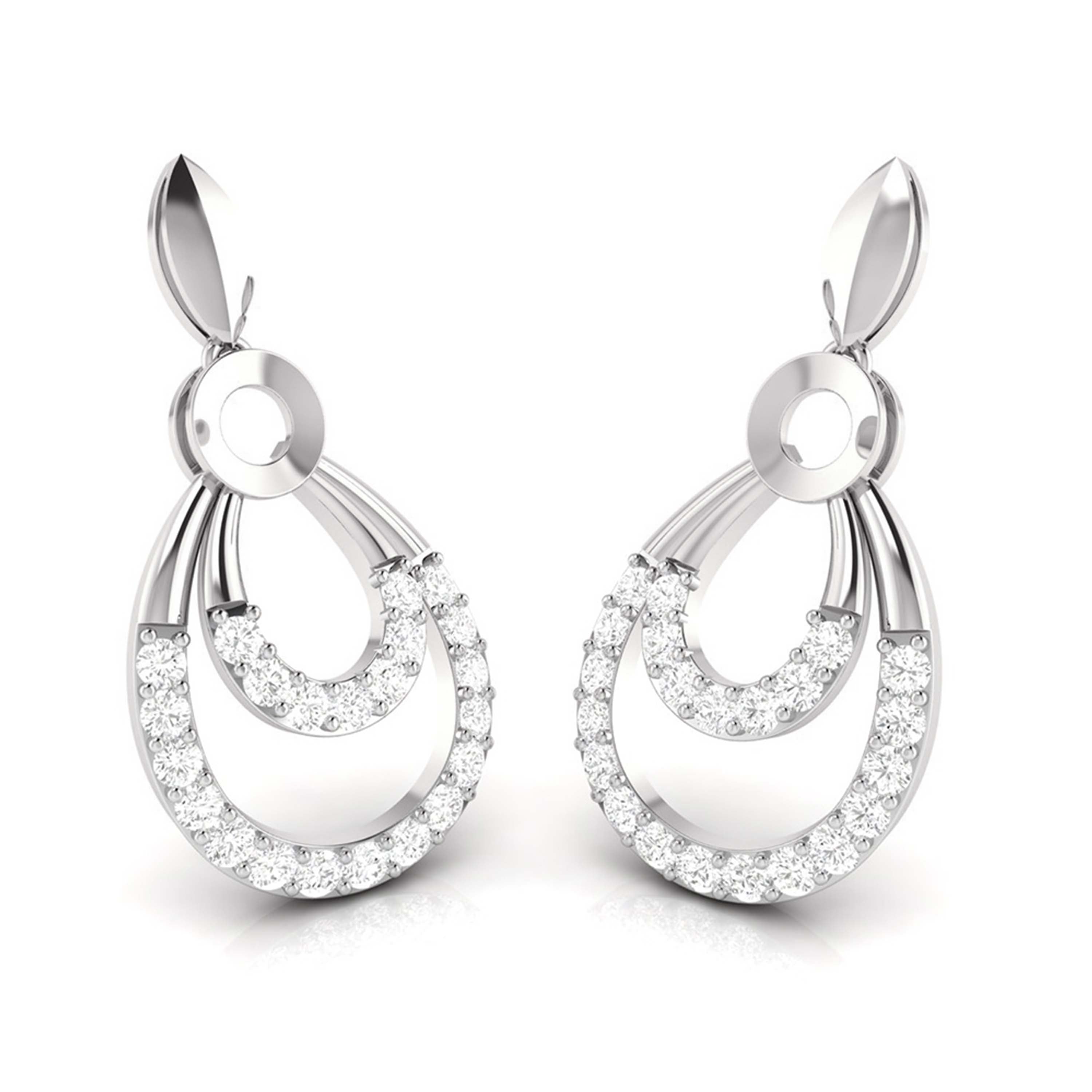 Platinum Diamond Pendant Set for Women JL PT P BT 76-A  Earrings-only Jewelove.US