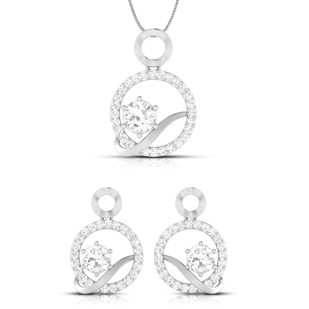 Designer Platinum with Diamond Solitaire Pendant Set for Women JL PT PE 76F  Pendant-Set Jewelove.US