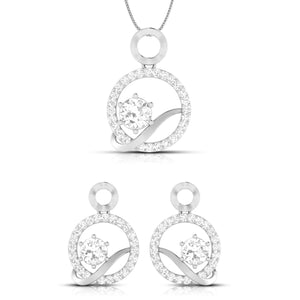 Designer Platinum with Diamond Solitaire Pendant Set for Women JL PT PE 76F