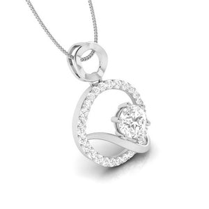 Designer Platinum with Diamond Solitaire Pendant Set for Women JL PT PE 76F   Jewelove.US