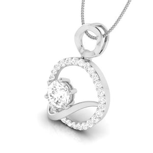 Designer Platinum with Diamond Solitaire Pendant Set for Women JL PT PE 76F   Jewelove.US