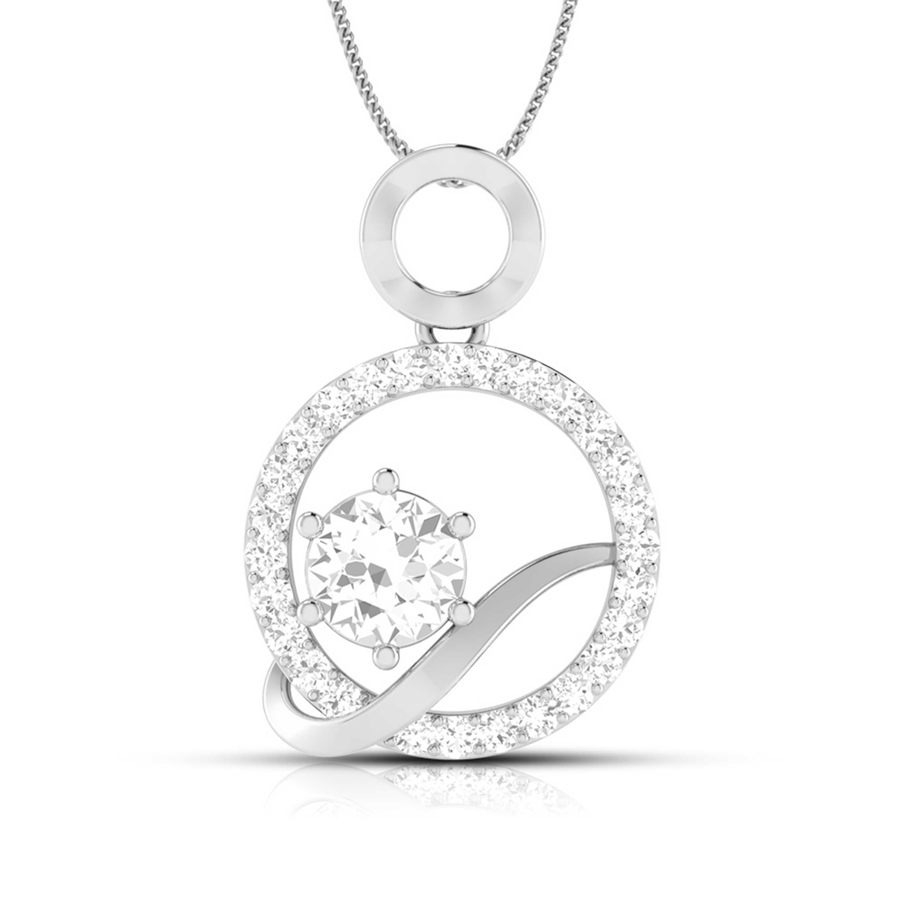 Designer Platinum with Diamond Solitaire Pendant Set for Women JL PT PE 76F  Pendant Jewelove.US