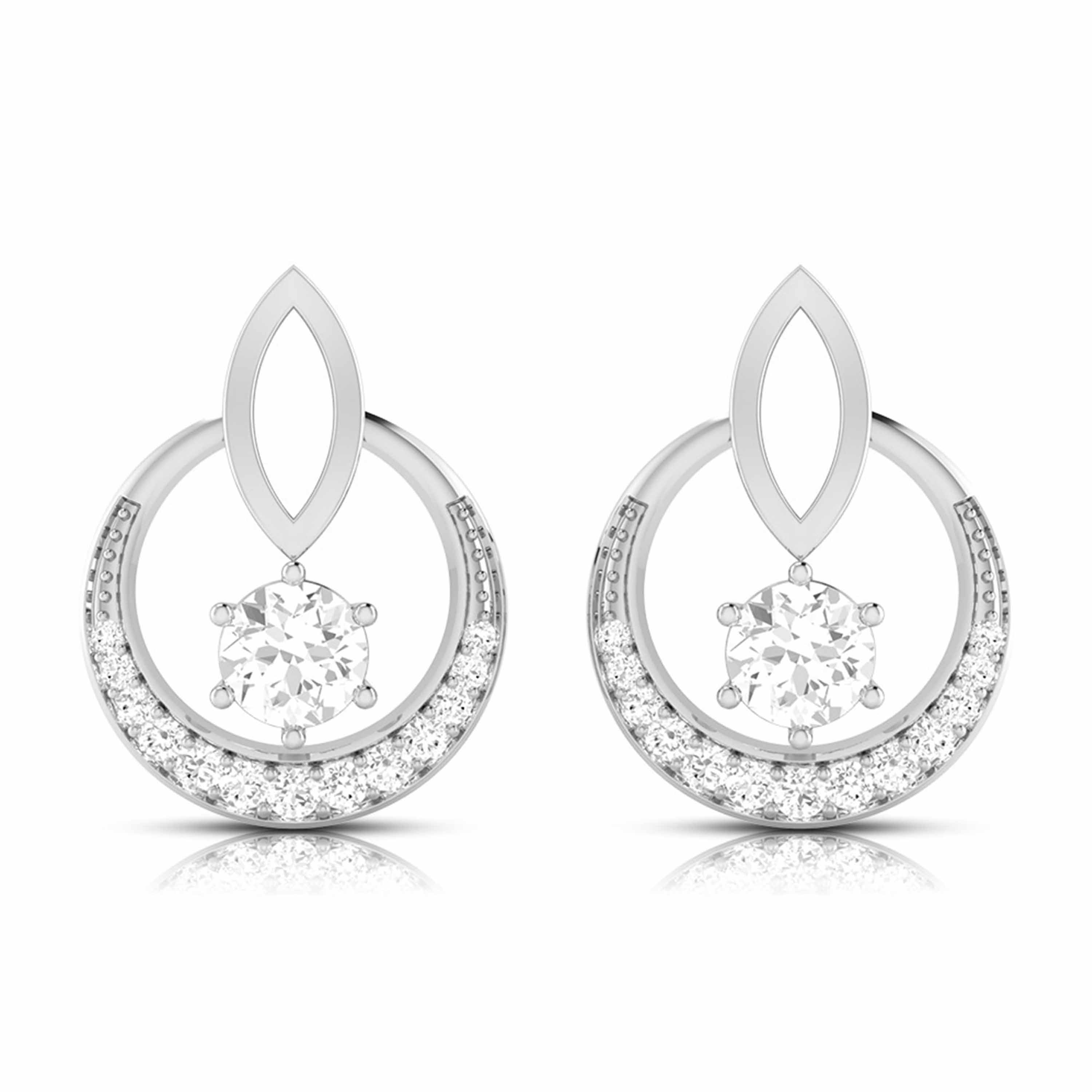 Designer Platinum with Diamond Solitaire Pendant Set for Women JL PT PE 76G  Earrings Jewelove.US