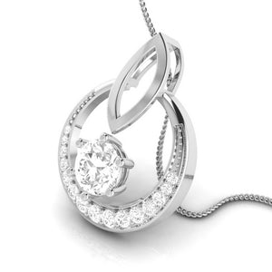 Designer Platinum with Diamond Solitaire Pendant Set for Women JL PT PE 76G   Jewelove.US