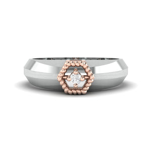 Platinum & Rose Gold Couple Rings with Diamonds JL PT 998-RG   Jewelove