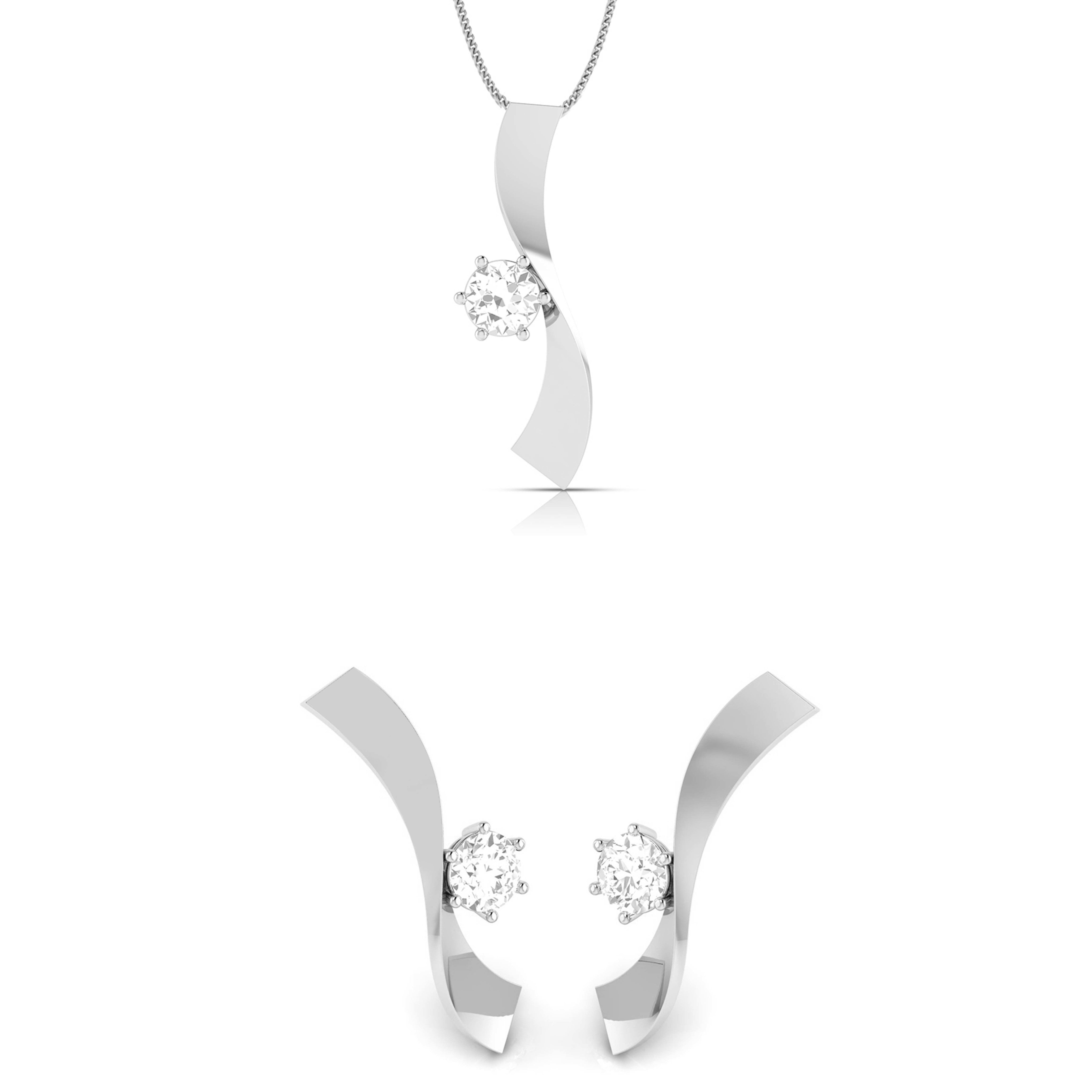 Designer Platinum with Solitaire Pendant Set for Women JL PT PE 77B  Pendant-Set Jewelove.US