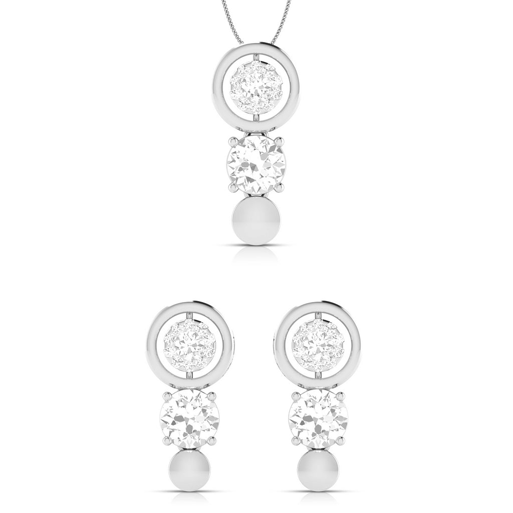 Designer Platinum with Diamond Solitaire Pendant Set for Women JL PT PE 78A  Pendant-Set Jewelove.US