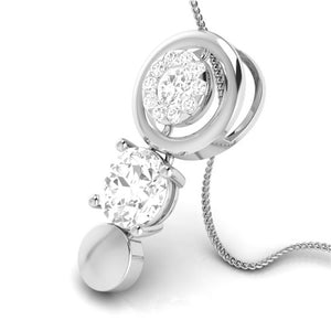 Designer Platinum with Diamond Solitaire Pendant Set for Women JL PT PE 78A