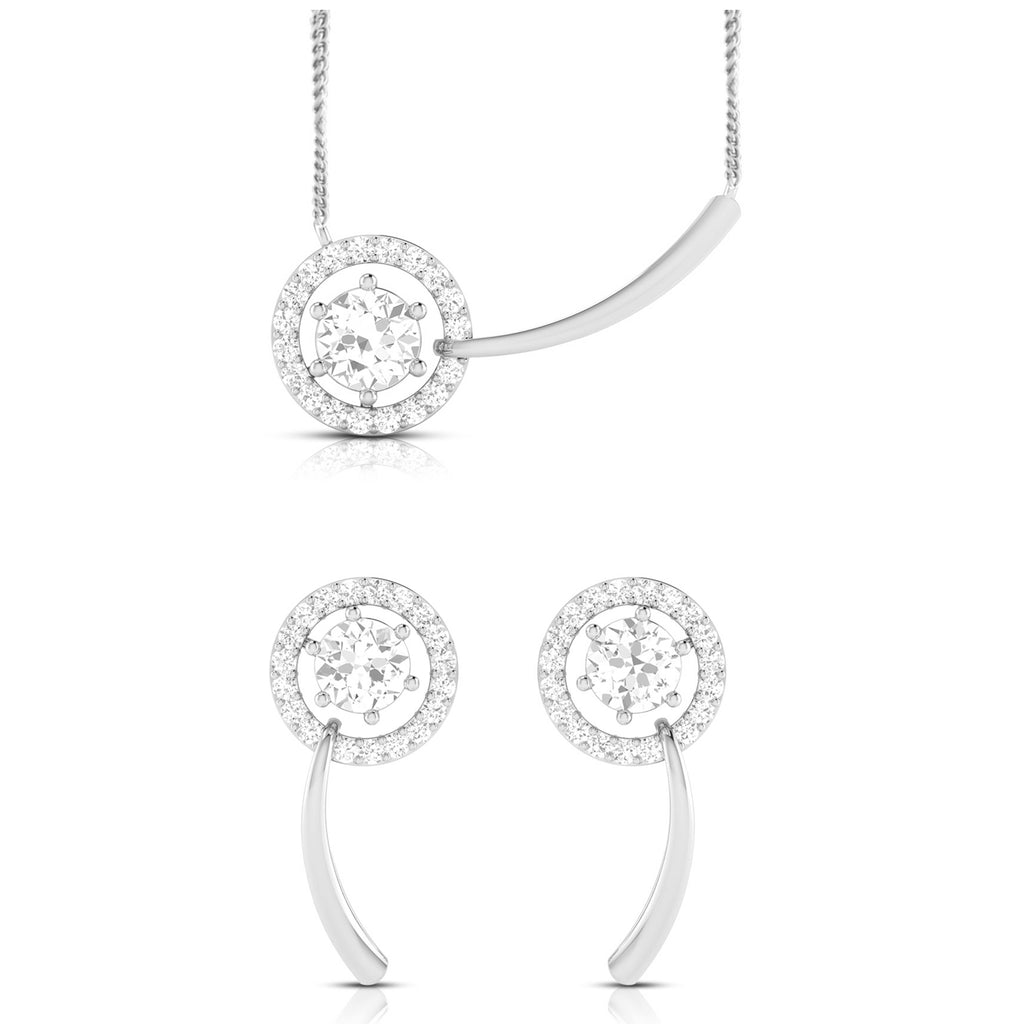 Designer Platinum with Diamond Solitaire Pendant Set for Women JL PT PE 78B  Pendant-Set Jewelove.US