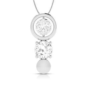 Designer Platinum with Diamond Solitaire Pendant Set for Women JL PT PE 78A