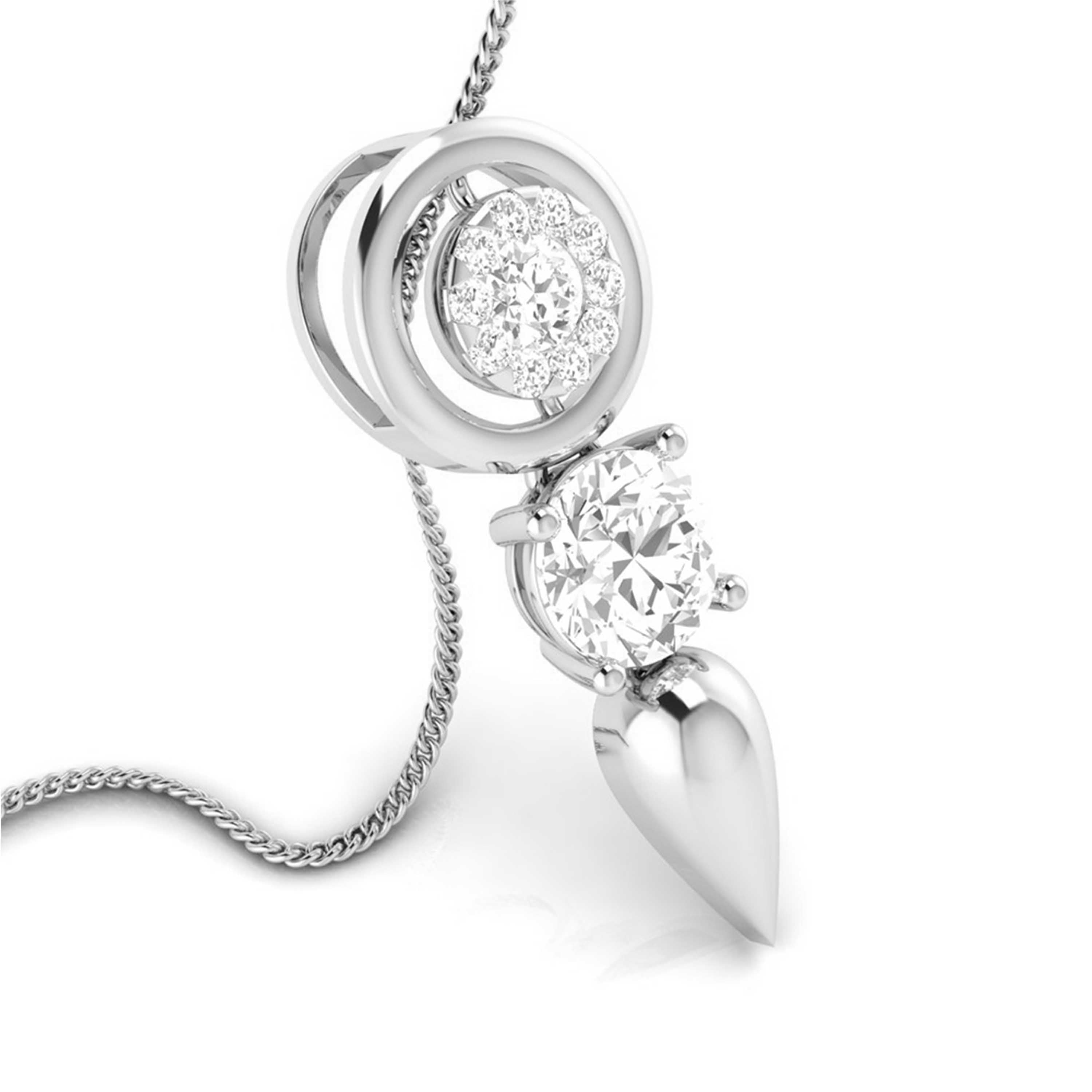 Designer Platinum with Diamond Solitaire Pendant Set JL PT PE 78E   Jewelove.US