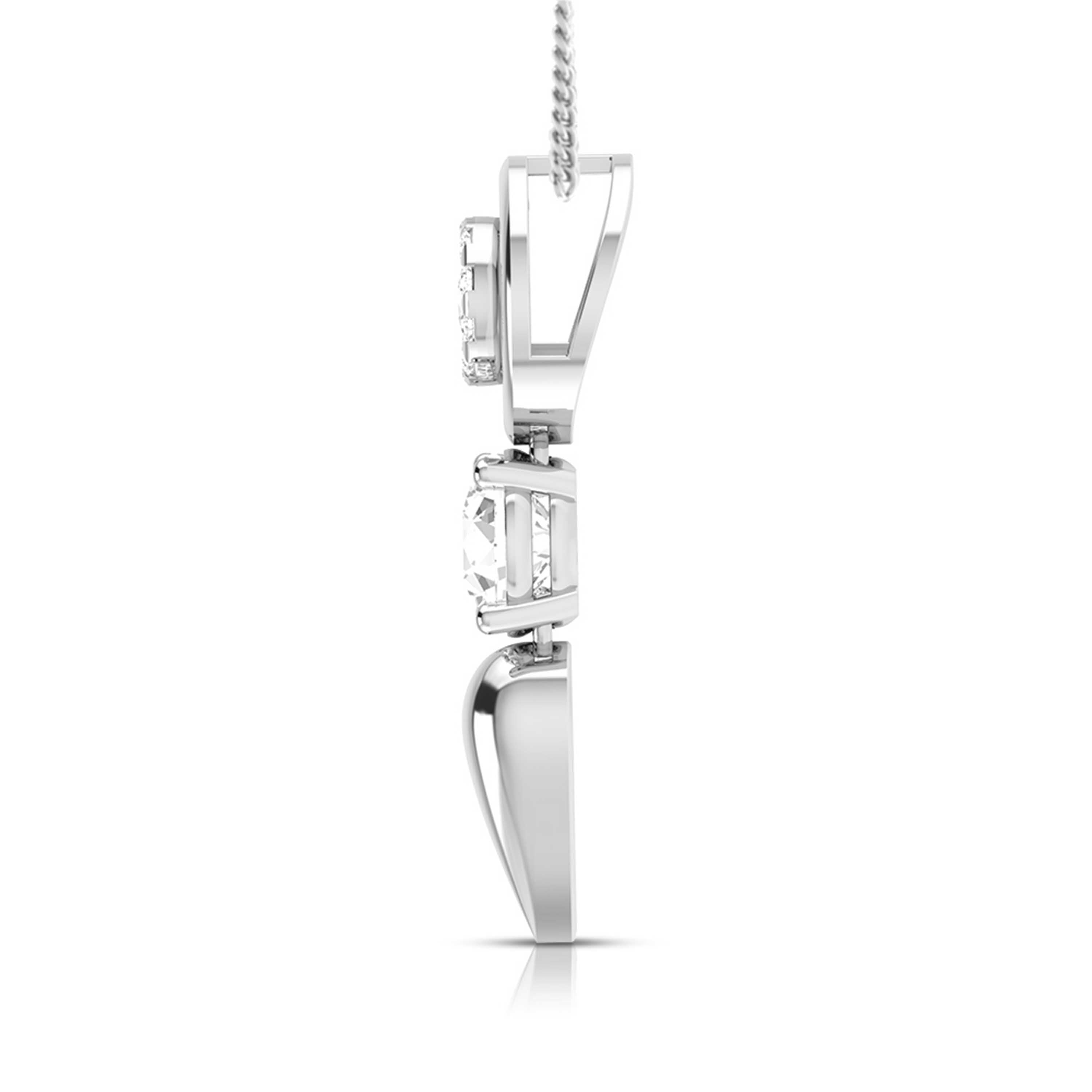 Designer Platinum with Diamond Solitaire Pendant Set JL PT PE 78E
