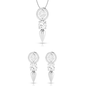 Designer Platinum with Diamond Solitaire Pendant Set JL PT PE 78E
