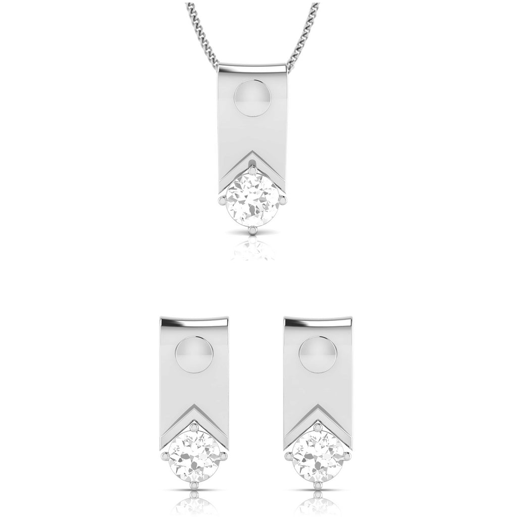 Designer Platinum with Solitaire Pendant Set for Women JL PT PE 78F  Pendant-Set Jewelove.US