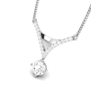 Designer Platinum with Diamond Solitaire Pendant Set for Women JL PT PE 78H   Jewelove.US