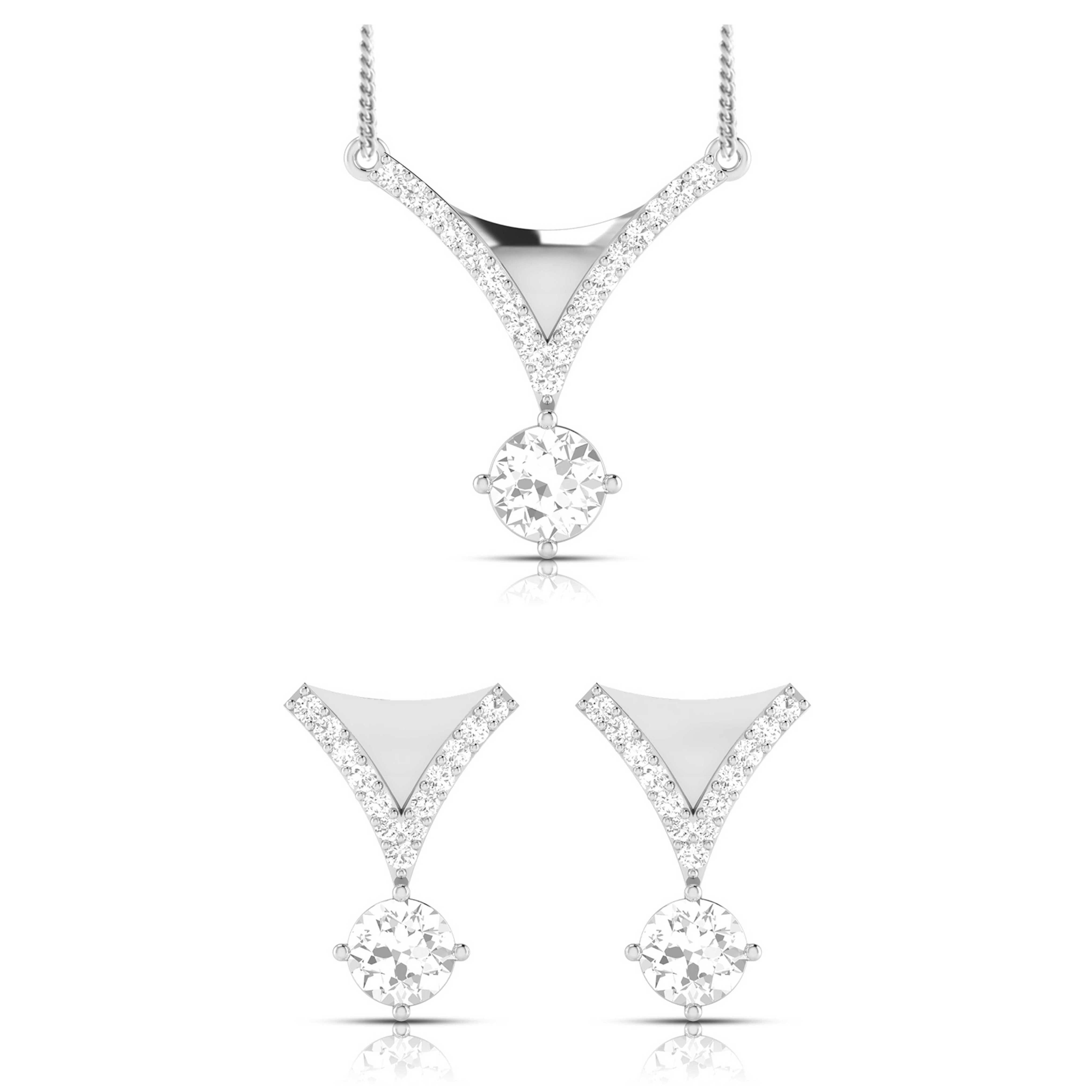 Designer Platinum with Diamond Solitaire Pendant Set for Women JL PT PE 78H  Pendant-Set Jewelove.US