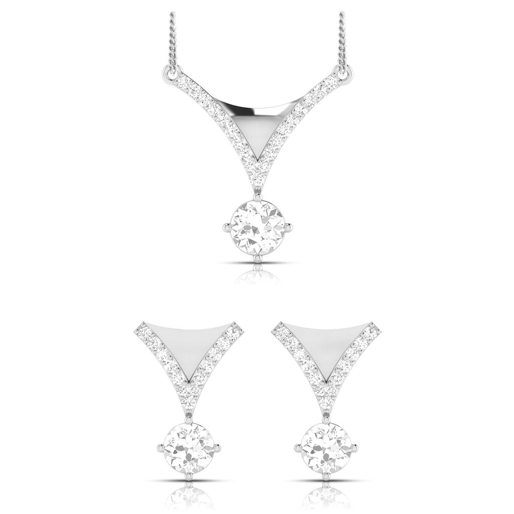 Designer Platinum with Diamond Solitaire Pendant Set for Women JL PT PE 78H  Pendant-Set Jewelove.US