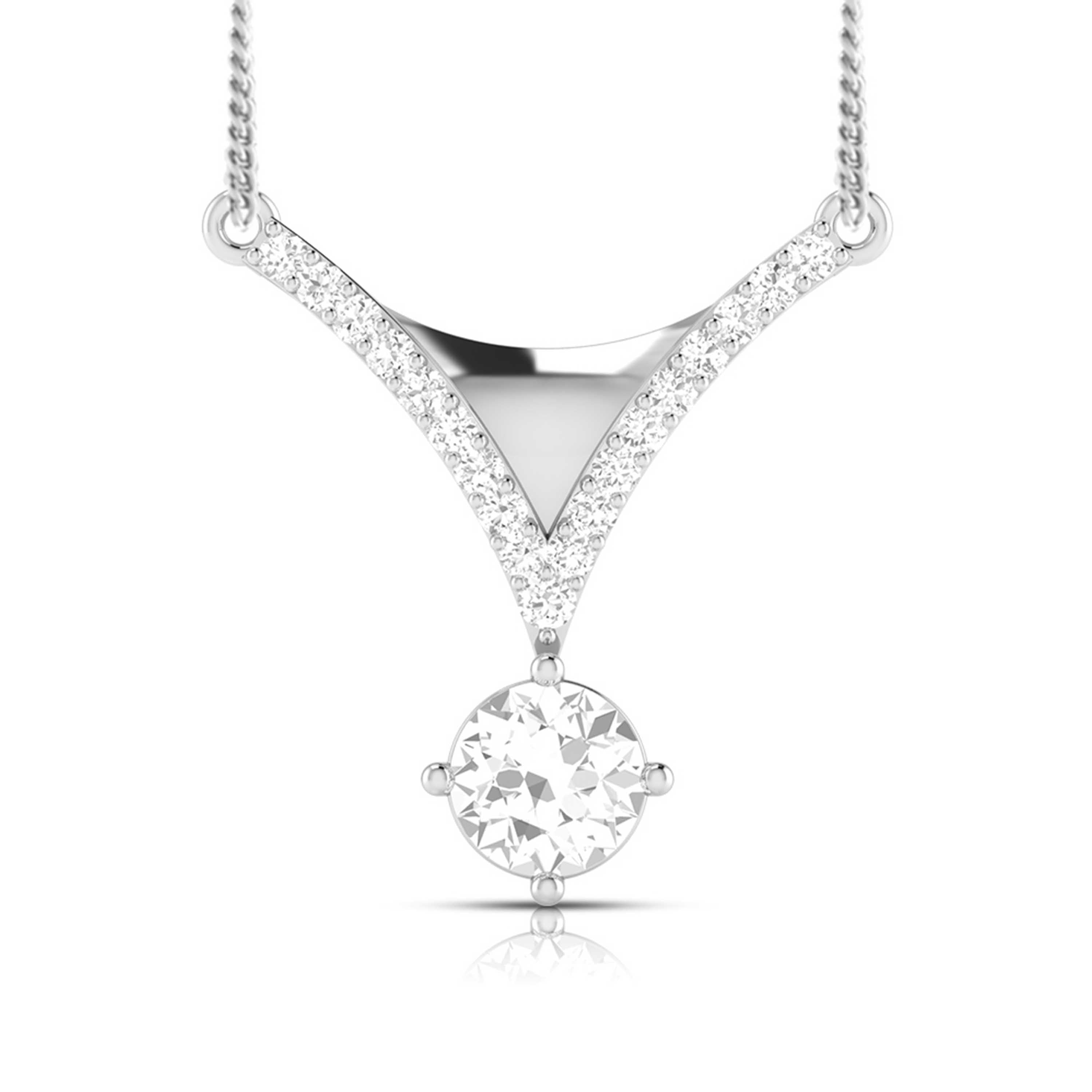 Designer Platinum with Diamond Solitaire Pendant Set for Women JL PT PE 78H  Pendant Jewelove.US