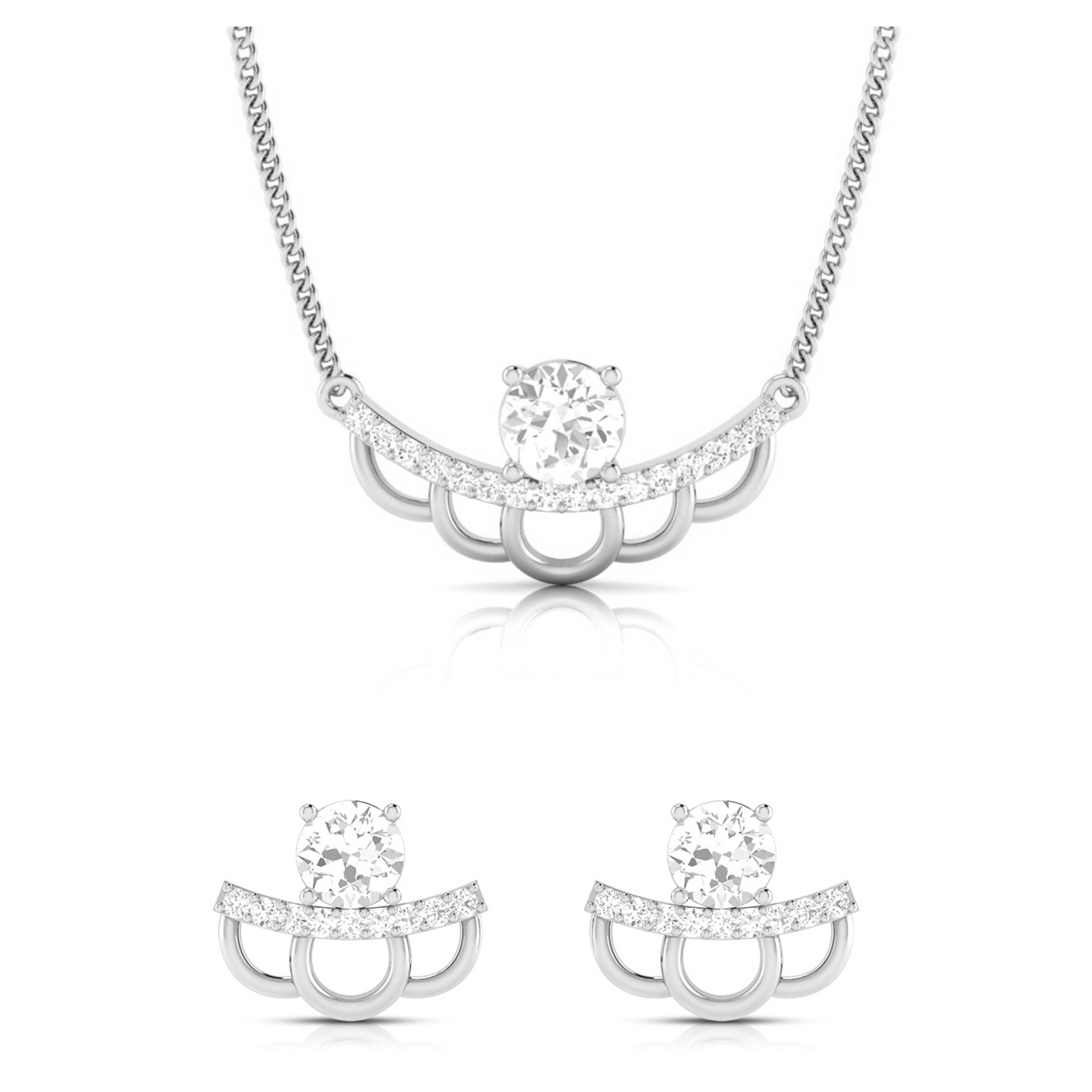 Designer Platinum with Solitaire Pendant Set for Women JL PT PE 79A  Pendant-Set Jewelove.US