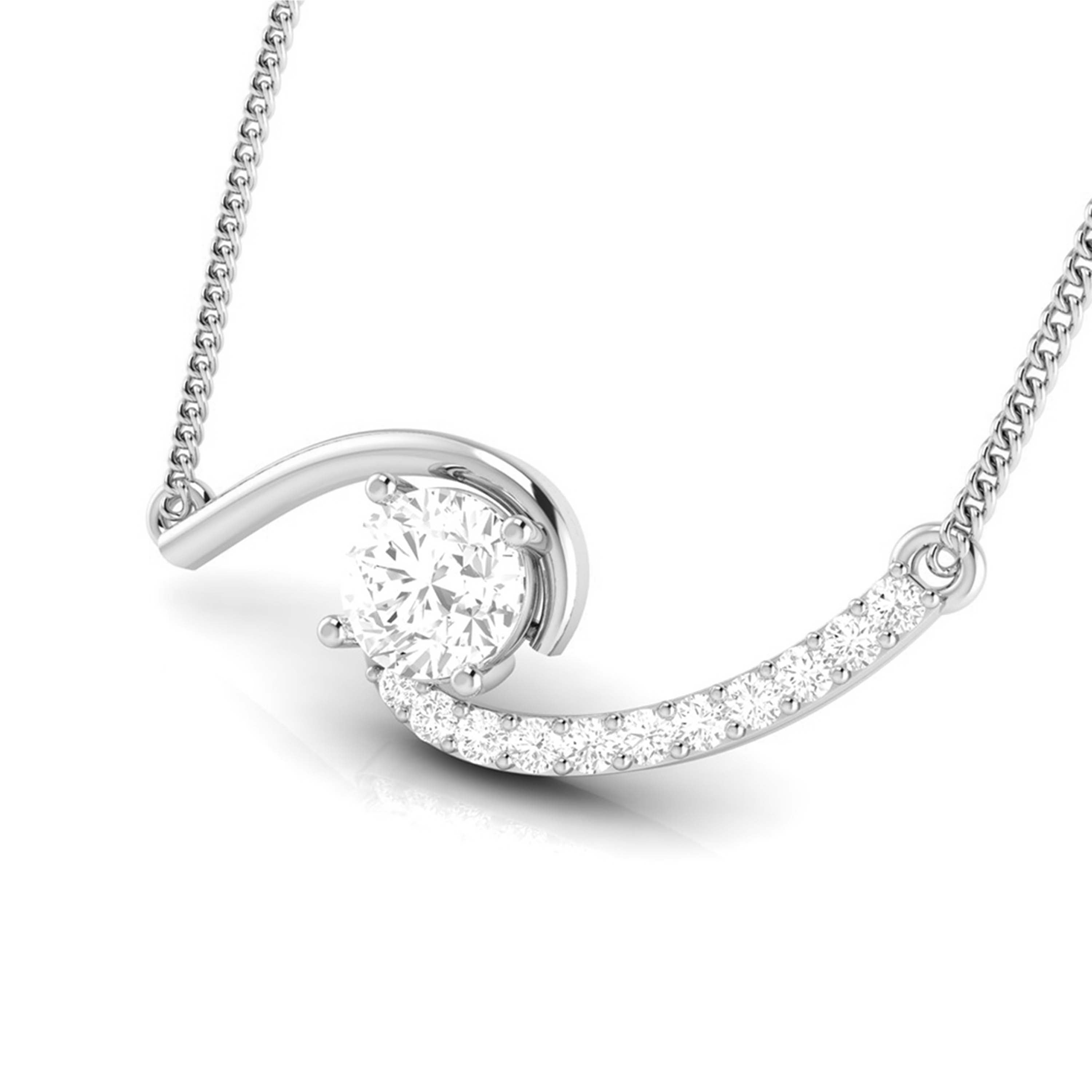 Designer Platinum with Diamond Solitaire Pendant Set JL PT PE 79B