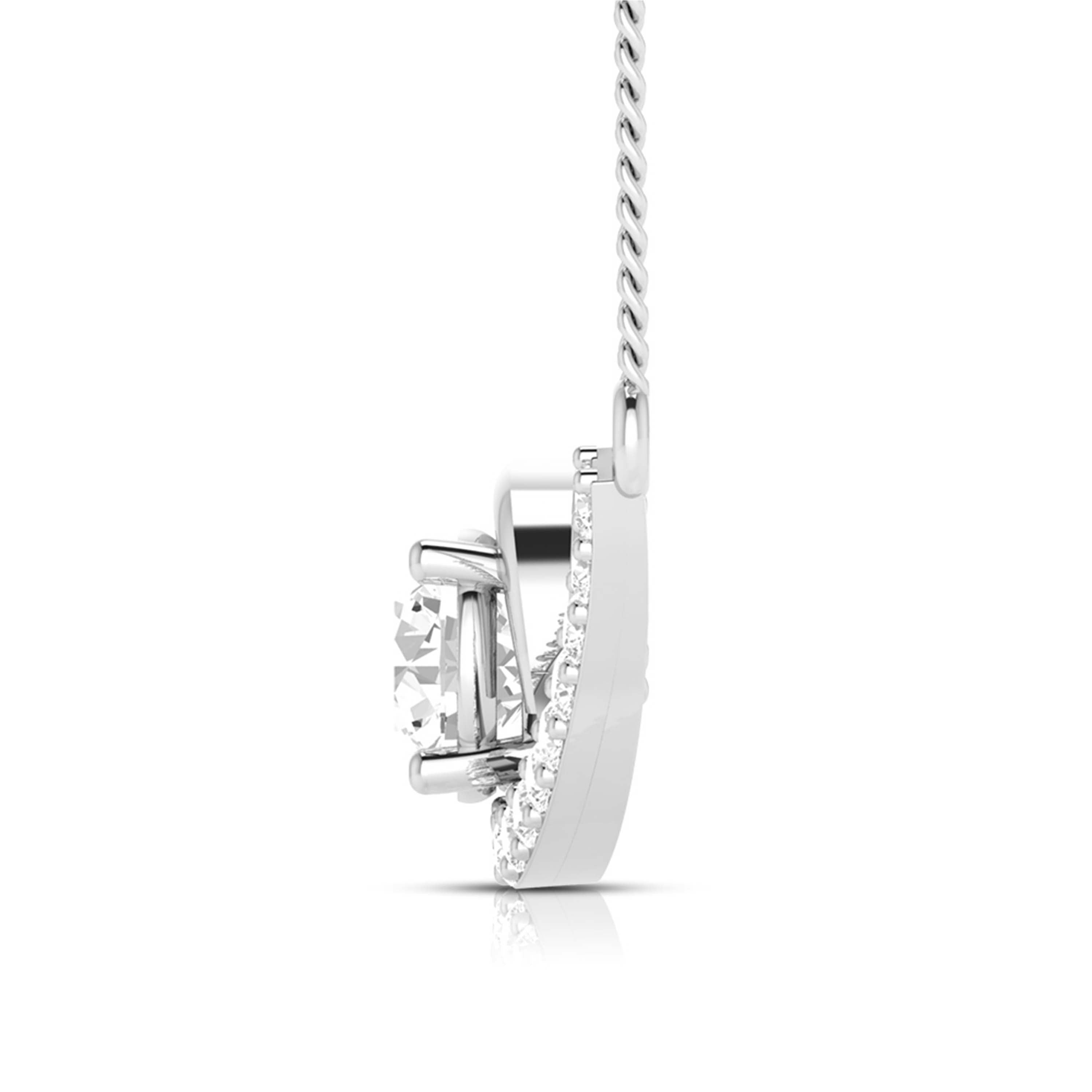Designer Platinum with Diamond Solitaire Pendant Set JL PT PE 79B