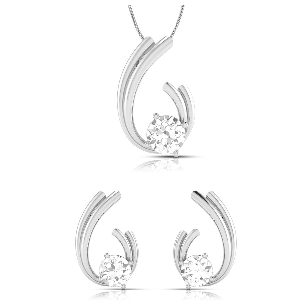 Platinum Solitaire Pendant Set for Women JL PT PE 79C  Pendant-Set Jewelove.US