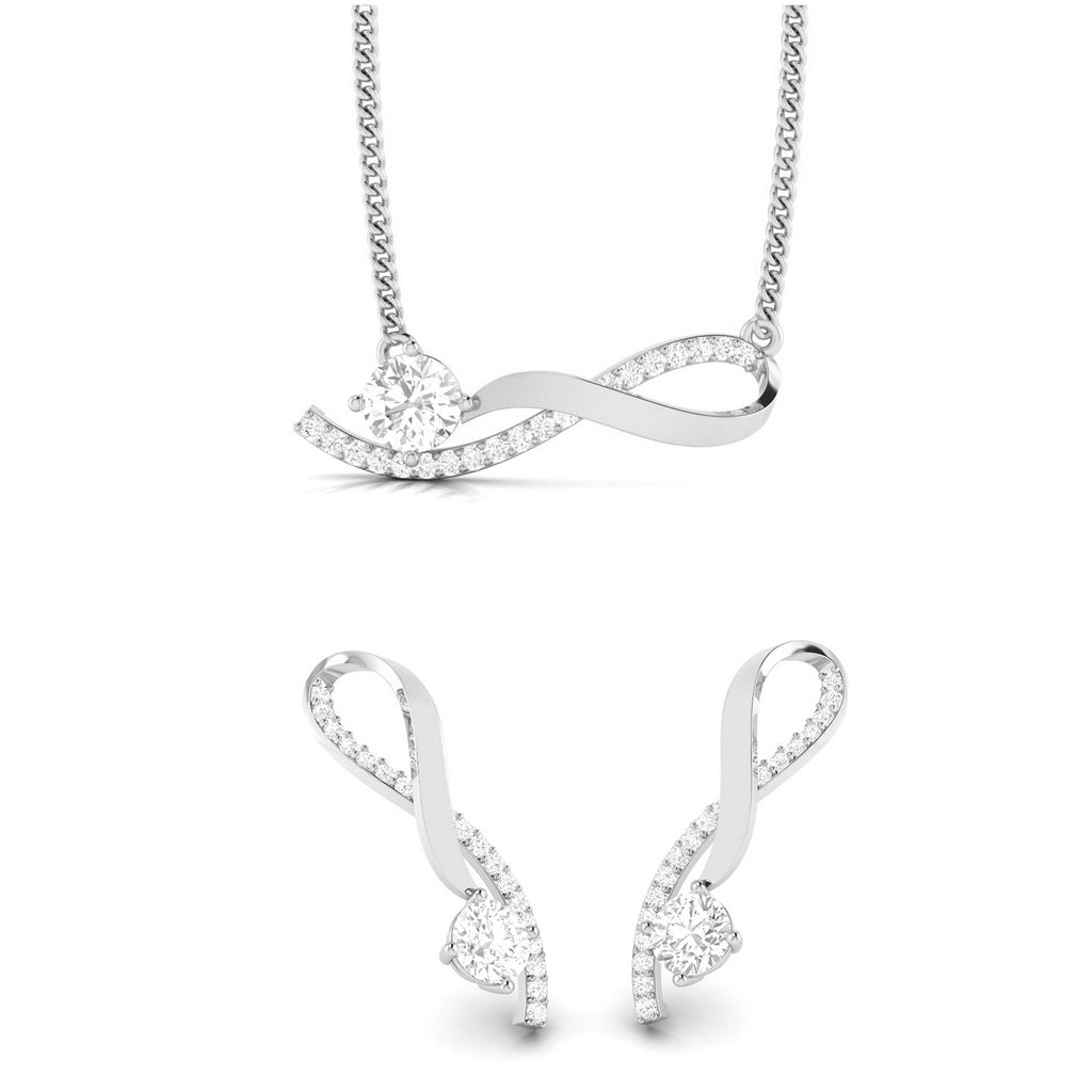 Designer Platinum with Diamond Solitaire Pendant Set for Women JL PT PE 79D  Pendant-Set Jewelove.US