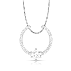 Designer Platinum with Diamond Solitaire Pendant Set JL PT PE 79F