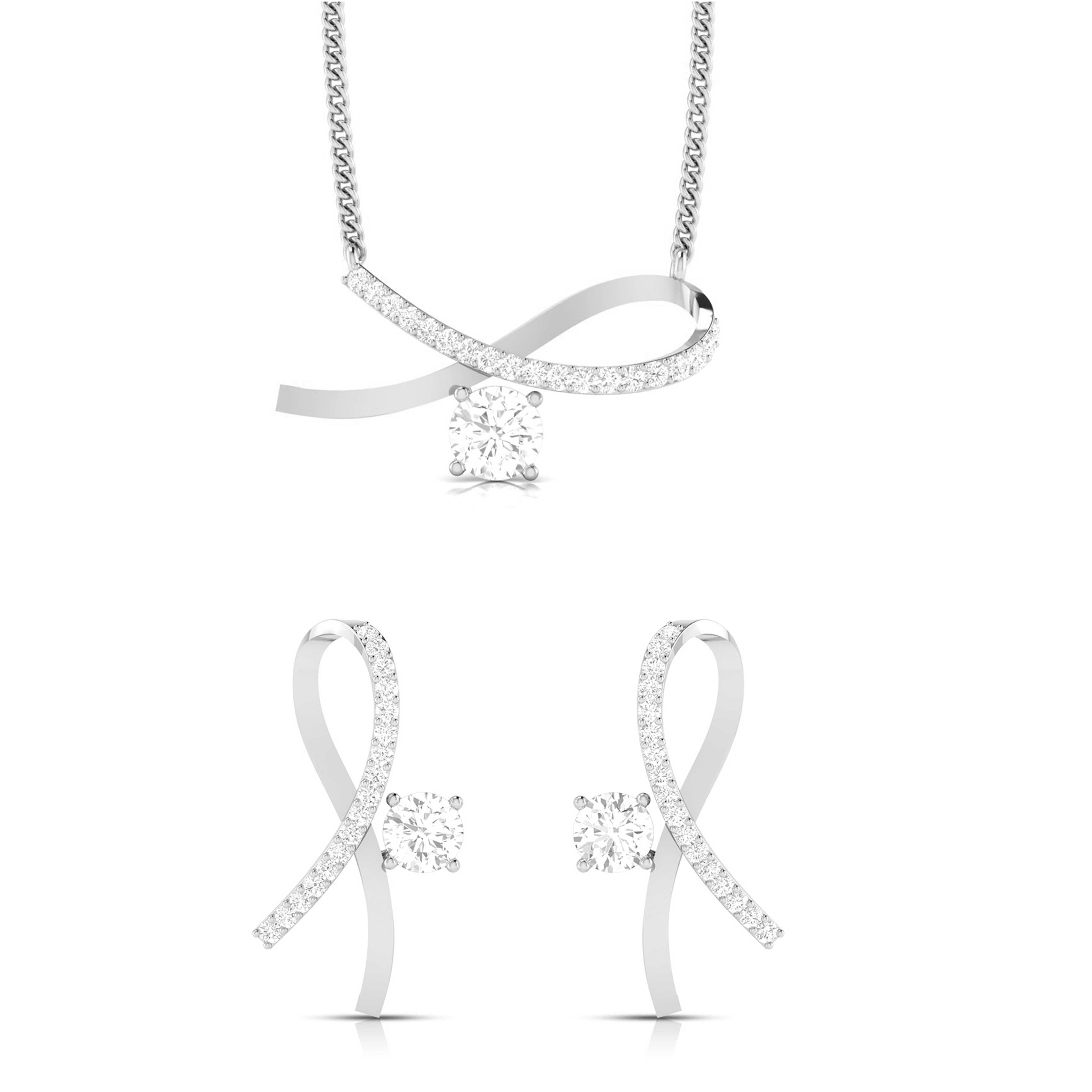 Designer Platinum with Diamond Solitaire Pendant Set JL PT PE 79G  Pendant-Set Jewelove.US