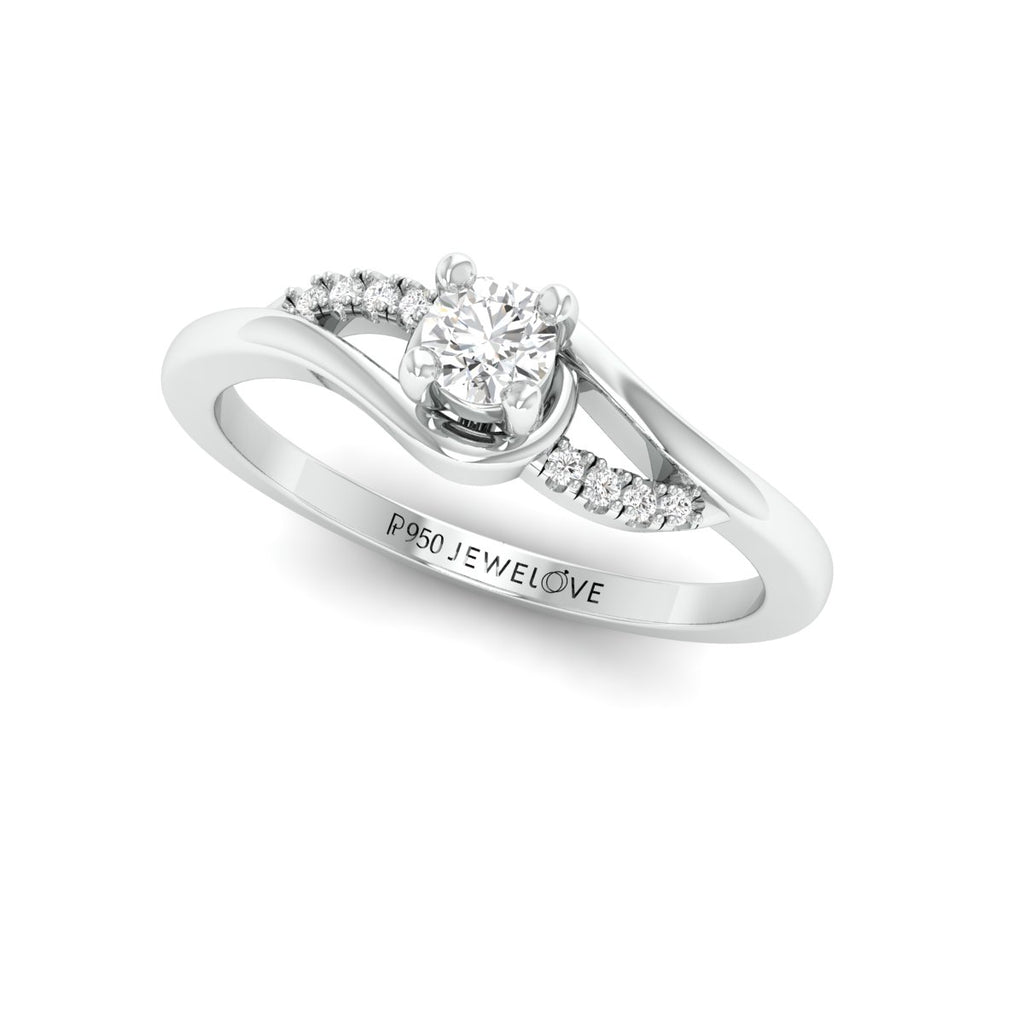 Designer Platinum Solitaire Ring with Diamond Accents JL PT 969  VVS-GH Jewelove.US