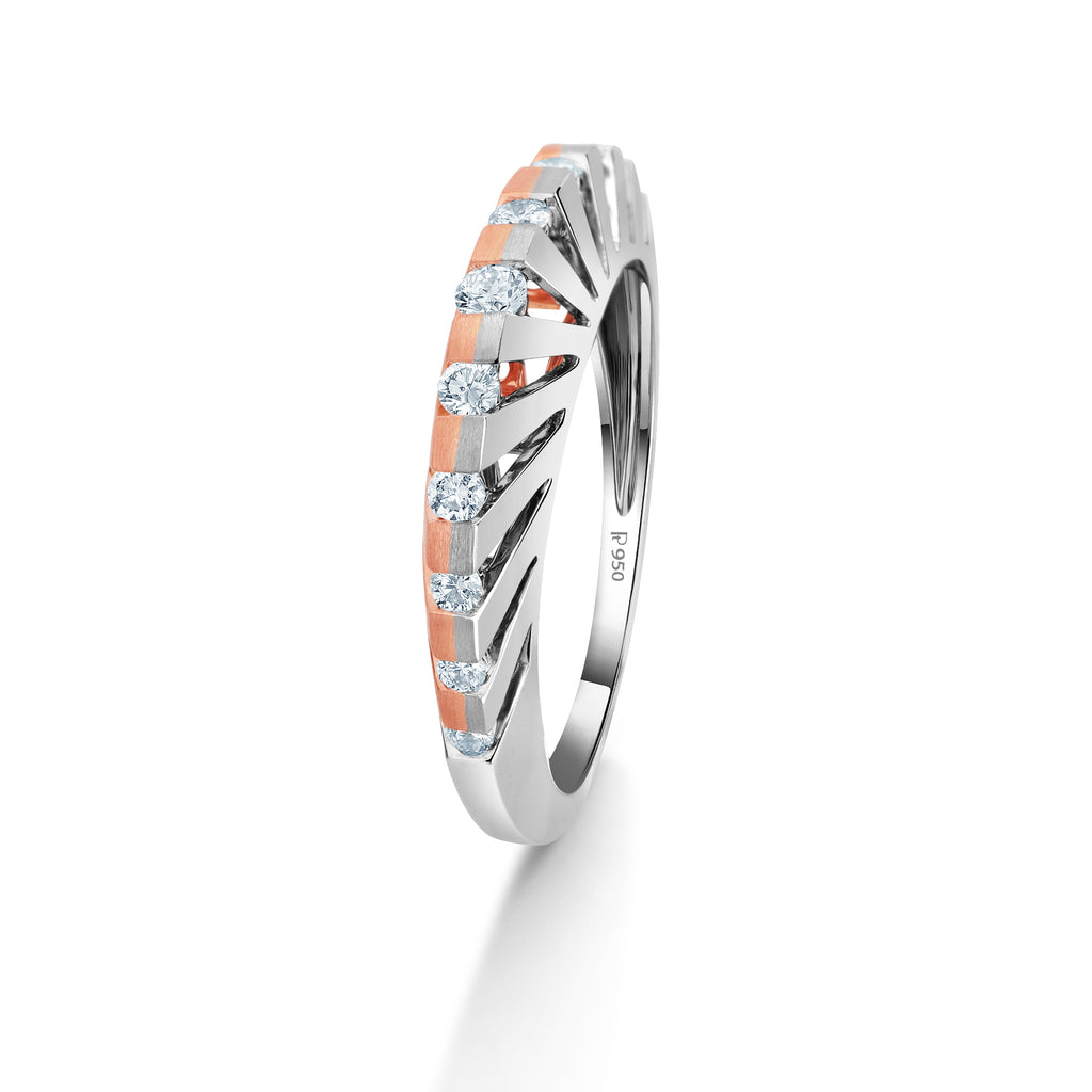 Platinum Rose Gold & Diamonds Ring for Women JL PT 1047  GH-VVS Jewelove