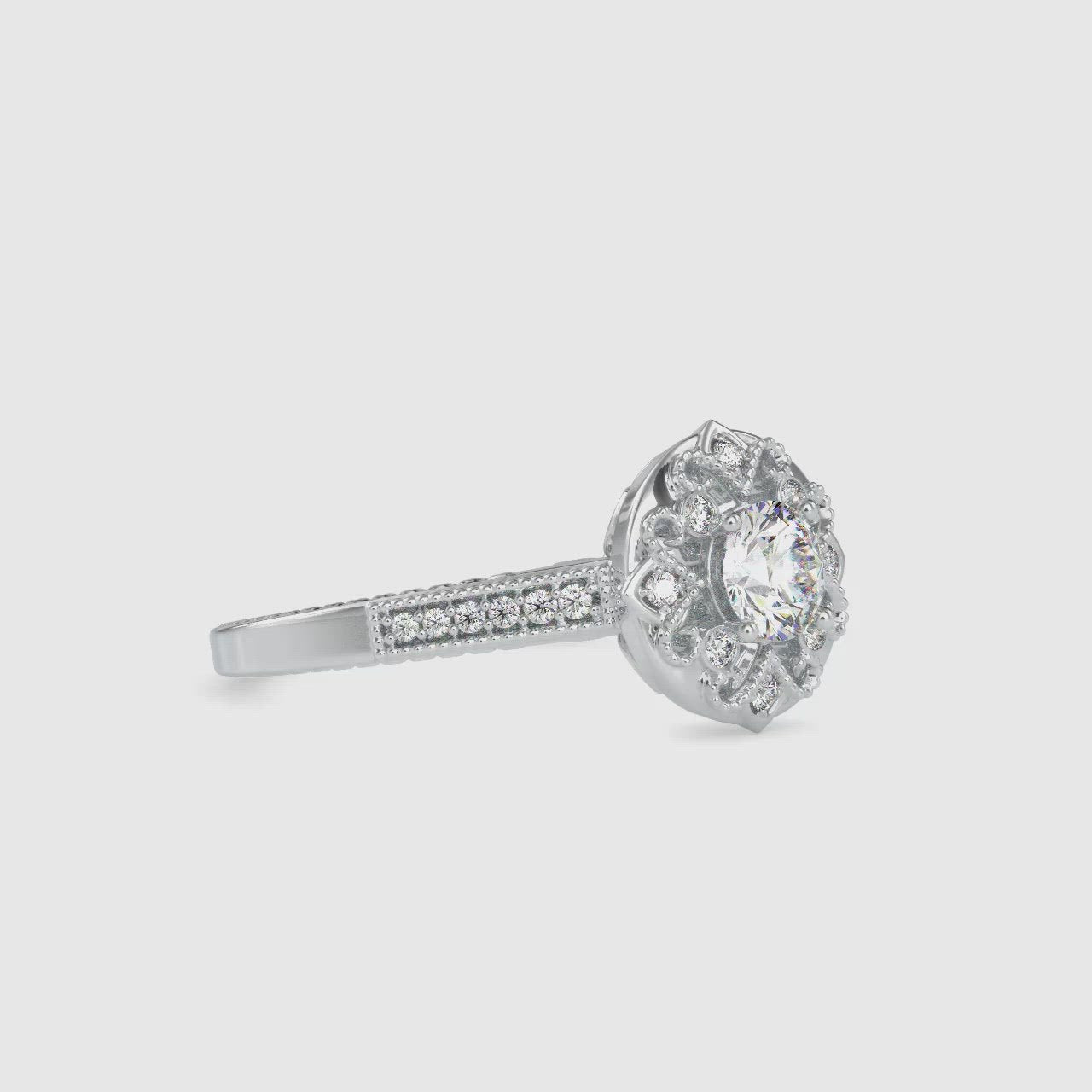 30-Pointer Diamond Split Shank Solitaire Platinum Diamond Split Shank Engagement Ring JL PT 0045