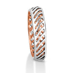 Load image into Gallery viewer, Designer Diamonds Platinum Love Bands with Rose Gold JL PT 1070  Men-s-Ring-only Jewelove.US
