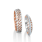 Load image into Gallery viewer, Designer Diamonds Platinum Love Bands with Rose Gold JL PT 1070  Both Jewelove.US
