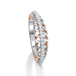 Load image into Gallery viewer, Designer Diamonds Platinum Love Bands with Rose Gold JL PT 1070  Women-s-Band-only Jewelove.US
