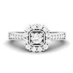 Load image into Gallery viewer, Designer 20-Pointer Square Halo Platinum Solitaire Ring for Women JL PT 980   Jewelove.US
